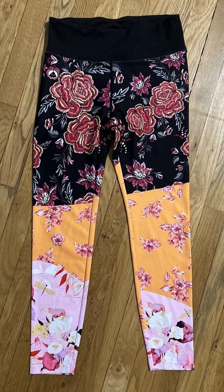 Women’s NANETTE LEPORE Black Floral Leggings Size S Pants *A6